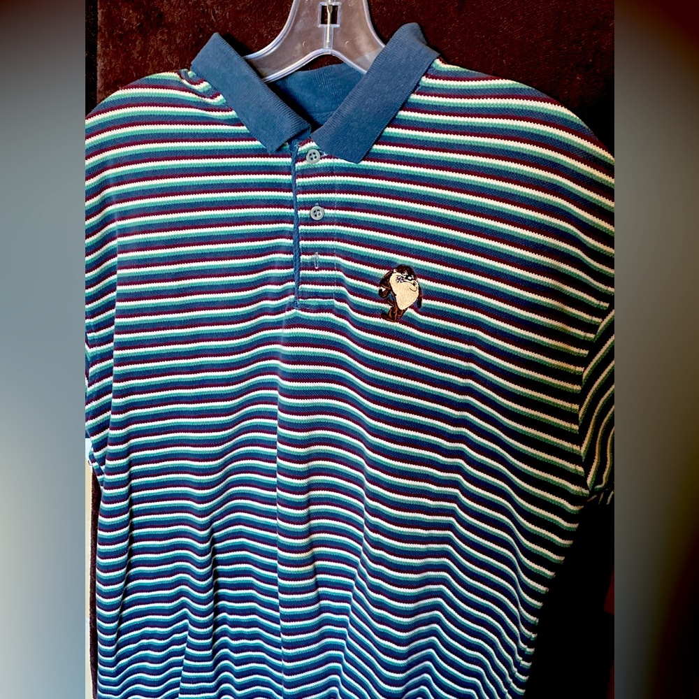 Vintage 1997 Warner Bros. Tazmanian Devil Polo Golf Shirt Large